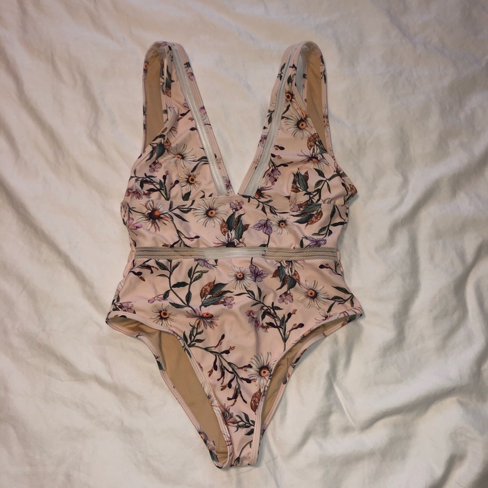 Pink Floral One piece Swim